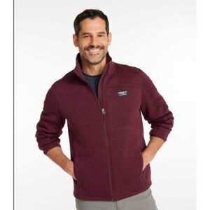 L. L. Bean Mens Heavyweight Long Sleeve Zip Up Fleece Jacket Sweater Size M